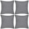 VIDAXL 4 Kissenbezüge Anthrazit Leinenoptik 80 X 80 Cm