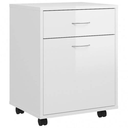 Rollschrank Spanplatte V1 | VidaXL : Farbe - Hochglanz-Grau 4 Rollschrank Spanplatte V1 | VidaXL : Farbe - Hochglanz-Grau – Bild 2