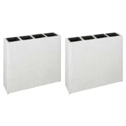 VidaXL Garten-Hochbeet Mit 4 Töpfen 2 Stk. Poly Rattan Grau -VidaXL 01e75897 8dda 4477 bab8 9fc56f0de112 1