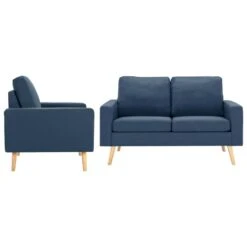 VidaXL 2-tlg. Sofagarnitur Stoff Blau -VidaXL 026b737e a335 4742 aa8c 460a5732ef37 1