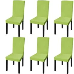 VidaXL Gerader Stretch Stuhlbezug 6 Stk Grün