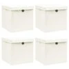 VidaXL Aufbewahrungsboxen Mit Deckel 4 Stk. Weiß 32×32×32 Cm Stoff -VidaXL 0683aaab 029d 47b9 b925 ad4dc0e31e19 1