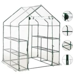 VidaXL Gewächshaus Mit Regalen Stahl 227 X 223 Cm -VidaXL 07610fd3 f8f9 4ff8 a449 0ca543724a6e 3