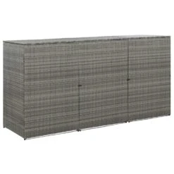 VidaXL Mülltonnenbox Für 3 Tonnen Anthrazit 229x78x120 Cm Poly Rattan