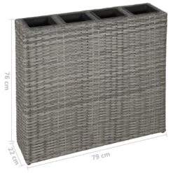 VidaXL Garten-Hochbeet Mit 4 Töpfen 2 Stk. Poly Rattan Grau -VidaXL 08c55822 369a 46c7 8c09 99f9d9354be0