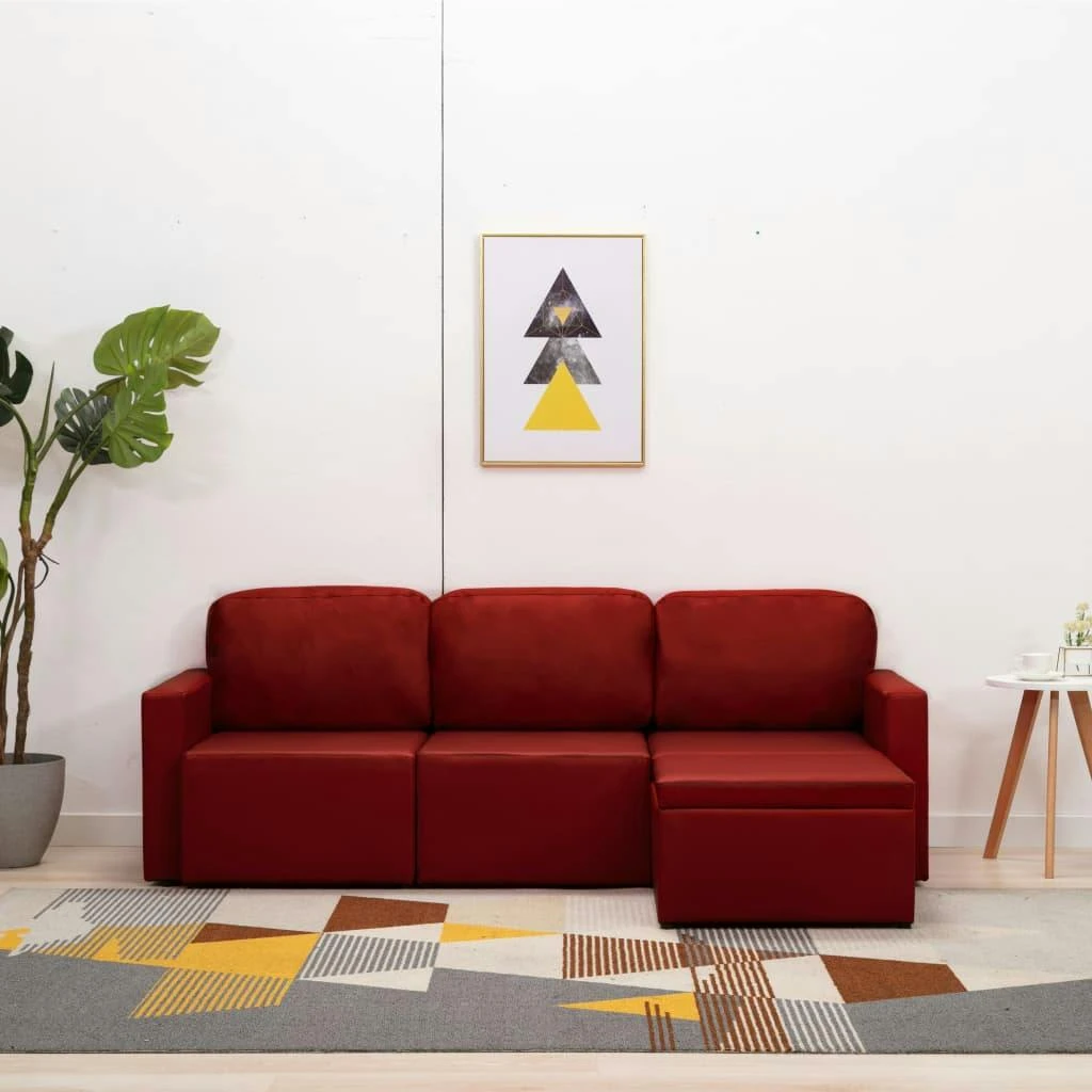 VidaXL Modulares 3-Sitzer Schlafsofa Braun Kunstleder 7 VidaXL Modulares 3-Sitzer Schlafsofa Braun Kunstleder – Bild 5