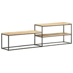 VidaXL TV-Schrank Mit Geschnitzter Tür 130x30x40 Cm Raues Mangoholz -VidaXL 0a96e7ca 85c7 4f2d 9cb4 8d1e18aea5a7