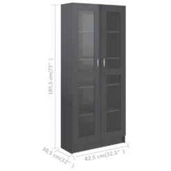 VidaXL Vitrinenschrank Hochglanz-Grau 82,5x30,5x185,5 Cm Spanplatte 15 VidaXL Vitrinenschrank Hochglanz-Grau 82,5x30,5x185,5 Cm Spanplatte -VidaXL 0bf04d1f 3d8e 465a ab94 3493542436c5