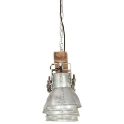 VidaXL Deckenlampe Industriestil Silbern E27 Mangoholz -VidaXL 0c1f7b3a 66a8 42f8 bef3 45cec364b89c