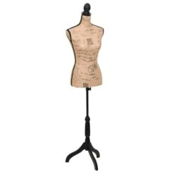 VIDAXL Damenbüste Schneiderpuppe Büste Torso Angezogen Mannequin Jute