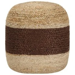 VidaXL Pouf Gewebt/Gestrickt Jute Baumwolle 50 X 35 Cm Weiß -VidaXL 10def5e8 3f78 4a89 a6fc 60ea6fb4e643 1