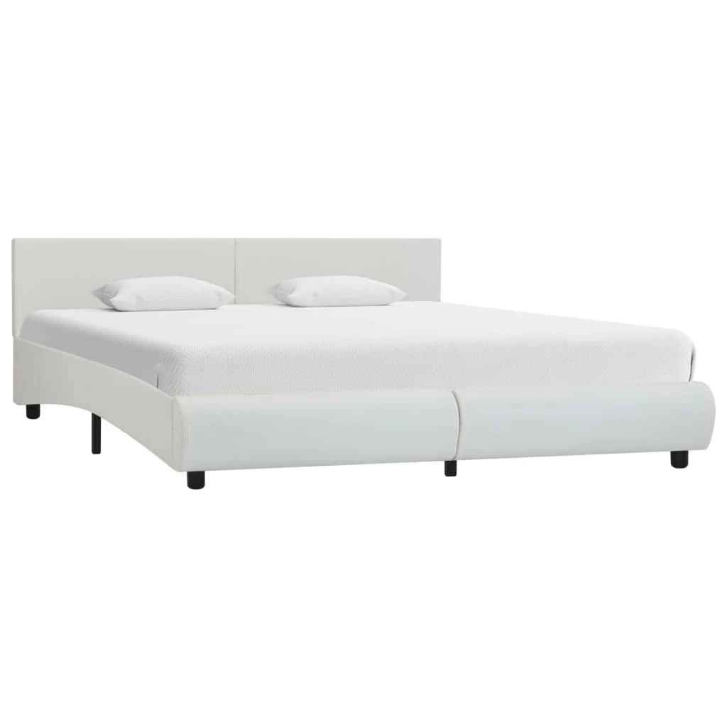 VidaXL Bettgestell Weiß Kunstleder 180 X 200 Cm 4 VidaXL Bettgestell Weiß Kunstleder 180 X 200 Cm – Bild 2