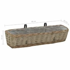 VidaXL Balkon-Blumenkasten 2 Stk. Weide Mit PE-Auskleidung 80 Cm -VidaXL 1981a9d8 e75a 4a11 8472 3218d48d05ec