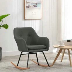 VidaXL Schaukelstuhl Dunkelgrau Stoff