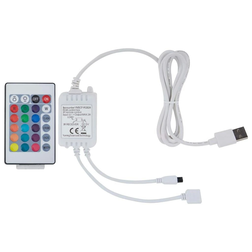 VidaXL Bettgestell Mit LED Weiß Kunstleder 90 X 200 Cm 9 VidaXL Bettgestell Mit LED Weiß Kunstleder 90 X 200 Cm – Bild 7