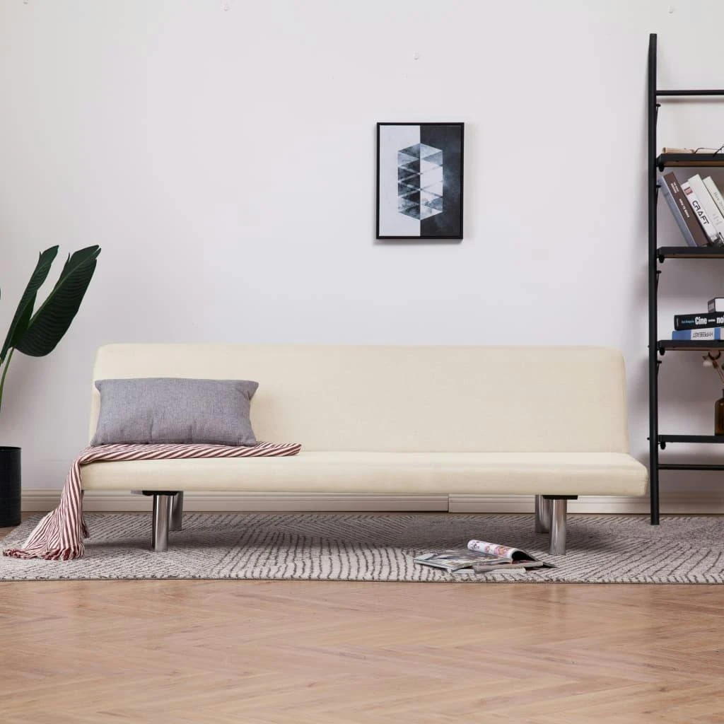 VidaXL Schlafsofa Creme Polyester 3 VidaXL Schlafsofa Creme Polyester