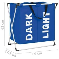 VIDAXL Wäschesortierer Mit 2 Fächern Blau -VidaXL 21fae290 fae2 4c78 942e 48a737f5a66a