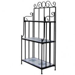 VidaXL Wandregal Pflanzregal Gartenregal Blumentreppe Mosaik : Farbe - Schwarz -VidaXL 221a04de 2af3 4aaf a0bd 6eb24fa6d218