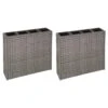 VidaXL Garten-Hochbeet Mit 4 Töpfen 2 Stk. Poly Rattan Grau -VidaXL 24499adc bdf7 45e1 8170 76f70ec05e89
