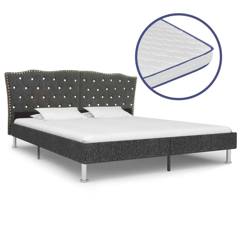 VidaXL Bett Mit Memory-Schaum-Matratze Schwarz Kunstleder 180×200 Cm 7 VidaXL Bett Mit Memory-Schaum-Matratze Schwarz Kunstleder 180×200 Cm – Bild 5