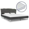 VidaXL Bett Mit Memory-Schaum-Matratze Dunkelgrau Stoff 180×200 Cm -VidaXL 244d5f03 c679 40de 953a 21a375823935