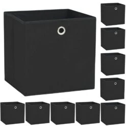 VidaXL Aufbewahrungsboxen 10 Stk. Vliesstoff 28x28x28 Cm Schwarz -VidaXL 286da0bb 3f06 4dae 8713 0843bb730f02 1