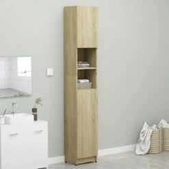 VidaXL Badezimmerschrank Sonoma-Eiche 32x25,5x190 Cm Holzwerkstoff