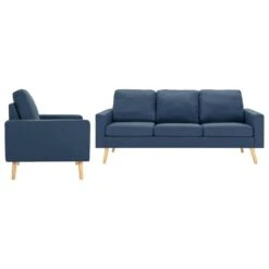 VidaXL 2-tlg. Sofagarnitur Stoff Blau -VidaXL 2a6b49d7 eb60 4f30 a431 288e1de768f8