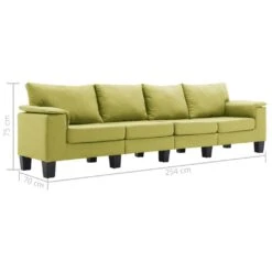 VidaXL 4-Sitzer-Sofa Grün Stoff -VidaXL 2a93d5a5 8c60 4885 94fe 547fabaebf34