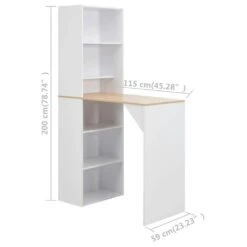 VidaXL Bartisch Mit Schrank Weiß 115 X 59 X 200 Cm 14 VidaXL Bartisch Mit Schrank Weiß 115 X 59 X 200 Cm -VidaXL 2b0a195c 5685 4b83 9795 2ef62fda7f3f
