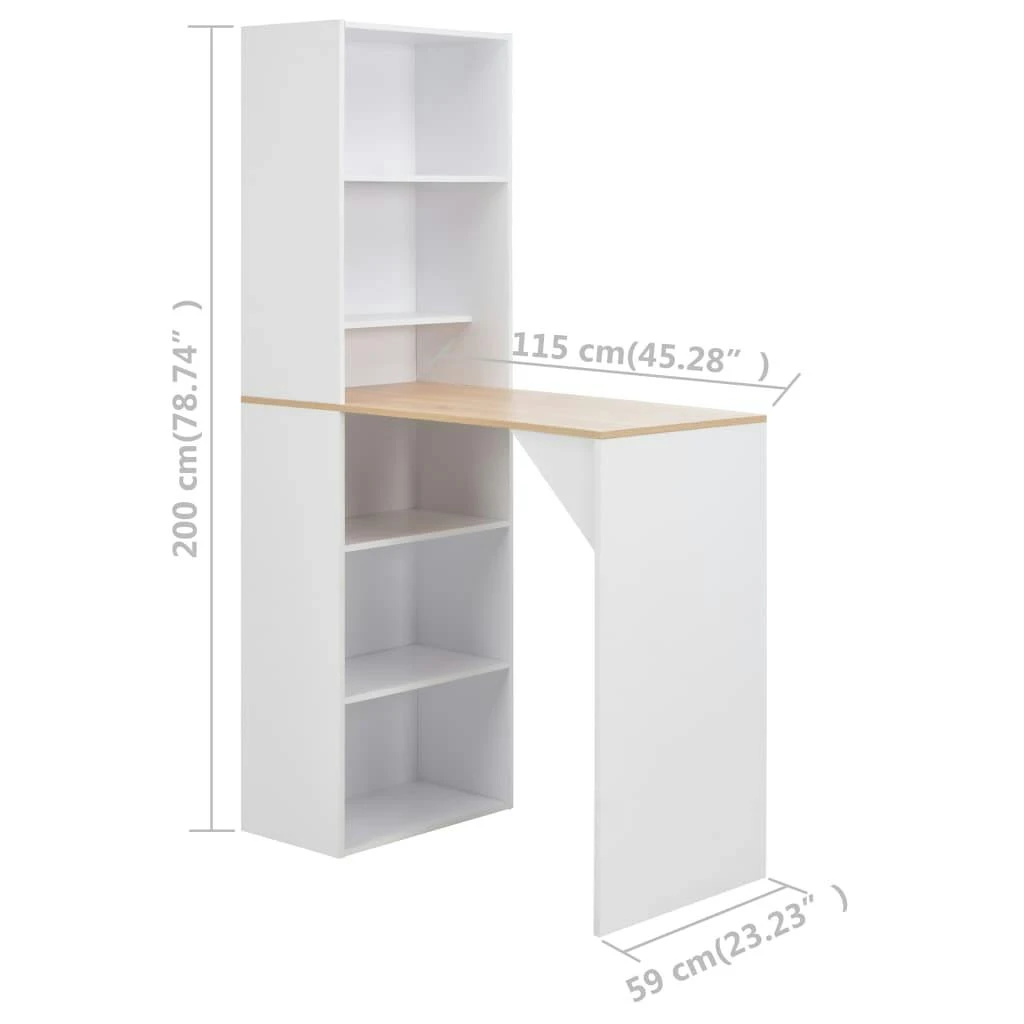 VidaXL Bartisch Mit Schrank Weiß 115 X 59 X 200 Cm 8 VidaXL Bartisch Mit Schrank Weiß 115 X 59 X 200 Cm – Bild 6