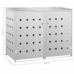 VidaXL Mülltonnenbox Für 2 Tonnen 240 L Edelstahl 14 VidaXL Mülltonnenbox Für 2 Tonnen 240 L Edelstahl -VidaXL 2de61f6e a2d2 4214 9be5 59f3dcce4482