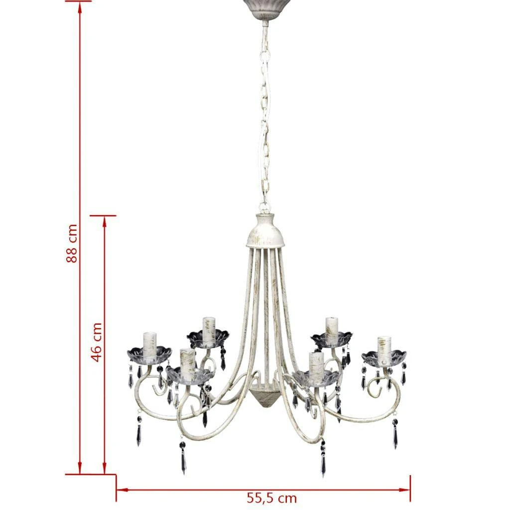 VIDAXL Kronleuchter Pendelleuchte Kristall 6 Lampenfassung 8 VIDAXL Kronleuchter Pendelleuchte Kristall 6 Lampenfassung – Bild 6