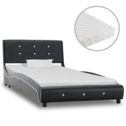 VidaXL Bett Mit Memoryschaum-Matratze Schwarz Kunstleder 90×200 Cm -VidaXL 346b1ab3 bd08 4d24 acf0 8857830cc32f 1