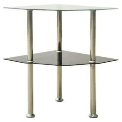 VidaXL Beistelltisch Mit 2 Ablagen Transparent 38x38x50 Cm Hartglas 13 VidaXL Beistelltisch Mit 2 Ablagen Transparent 38x38x50 Cm Hartglas -VidaXL 352b2ec3 4295 461f 8811 ebe95233103c