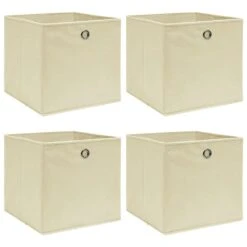 VidaXL Aufbewahrungsboxen Mit Deckel 10 Stk. Creme 32x32x32 Cm Stoff -VidaXL 369e8ed4 99b9 4091 801f cc1ba61b74f2 2