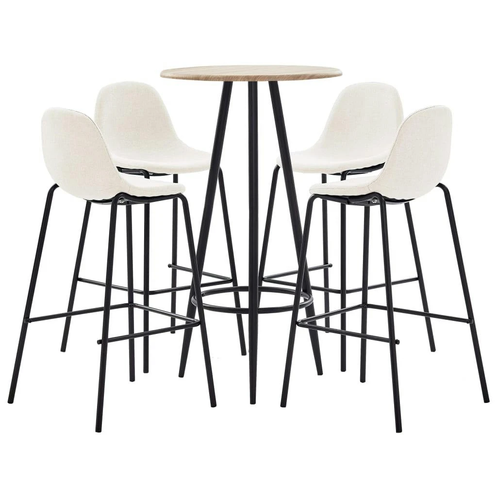 VidaXL 5-tlg. Bar-Set Stoff Creme 6 VidaXL 5-tlg. Bar-Set Stoff Creme – Bild 4