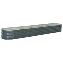 VidaXL Garten-Hochbeet 400 X 80 X 44 Cm Verzinkter Stahl Grau