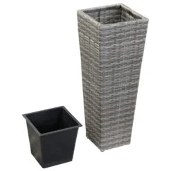 VidaXL Garten-Hochbeet 30 X 30 X 80 Cm Poly Rattan Schwarz -VidaXL 3f1024f2 4359 4feb b719 84964d031378