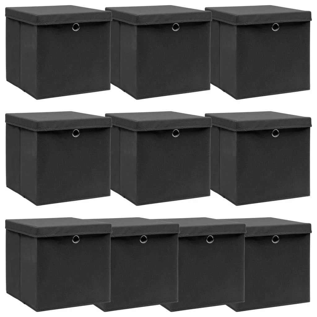 VidaXL Aufbewahrungsboxen Mit Deckel 4 Stk. Dunkelrot 32×32×32cm Stoff 8 VidaXL Aufbewahrungsboxen Mit Deckel 4 Stk. Dunkelrot 32×32×32cm Stoff – Bild 7