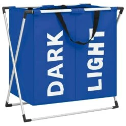 VIDAXL Wäschesortierer Mit 2 Fächern Blau