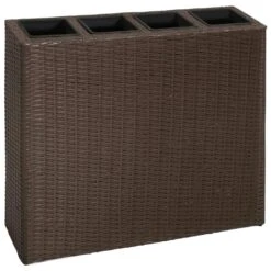 VidaXL Garten-Hochbeet Mit 4 Töpfen Poly Rattan Schwarz -VidaXL 446f02f7 6aac 4d89 8efe 6d101e066987