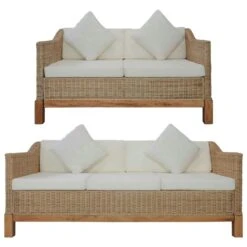 VidaXL 3-tlg. Sofagarnitur Mit Auflagen Natur Rattan 13 VidaXL 3-tlg. Sofagarnitur Mit Auflagen Natur Rattan -VidaXL 475dfe27 83fe 49f9 a9af 19bf43e2fb69