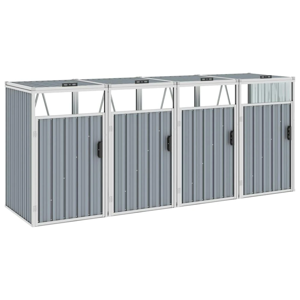 VidaXL Mülltonnenbox Für 4 Mülltonnen Anthrazit 286×81×121 Cm Stahl 5 VidaXL Mülltonnenbox Für 4 Mülltonnen Anthrazit 286×81×121 Cm Stahl – Bild 3
