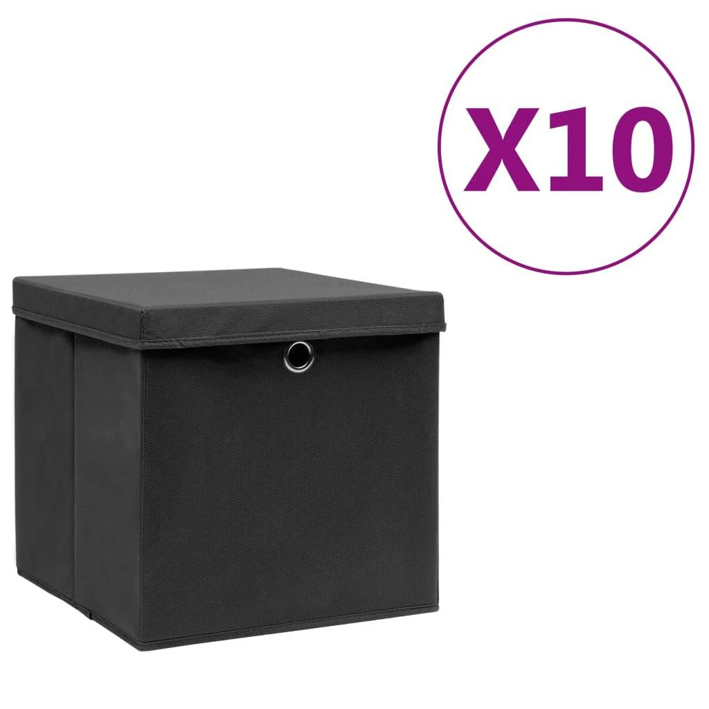 VidaXL Aufbewahrungsboxen Mit Deckeln 10 Stk. 28x28x28 Cm Weiß 4 VidaXL Aufbewahrungsboxen Mit Deckeln 10 Stk. 28x28x28 Cm Weiß – Bild 2