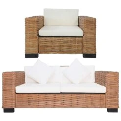 VidaXL 2-tlg. Sofagarnitur Mit Auflagen Braun Natur Rattan 12 VidaXL 2-tlg. Sofagarnitur Mit Auflagen Braun Natur Rattan -VidaXL 4dd9b135 b9b0 4208 9bf7 760a2d7f34a3