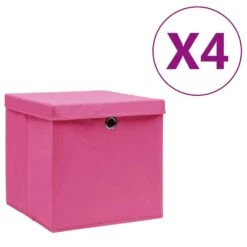 VidaXL Aufbewahrungsboxen Mit Deckeln 4 Stk. 28x28x28 Cm Grau -VidaXL 4e6c3045 ad05 4164 ad9b 7b39621318f4 1