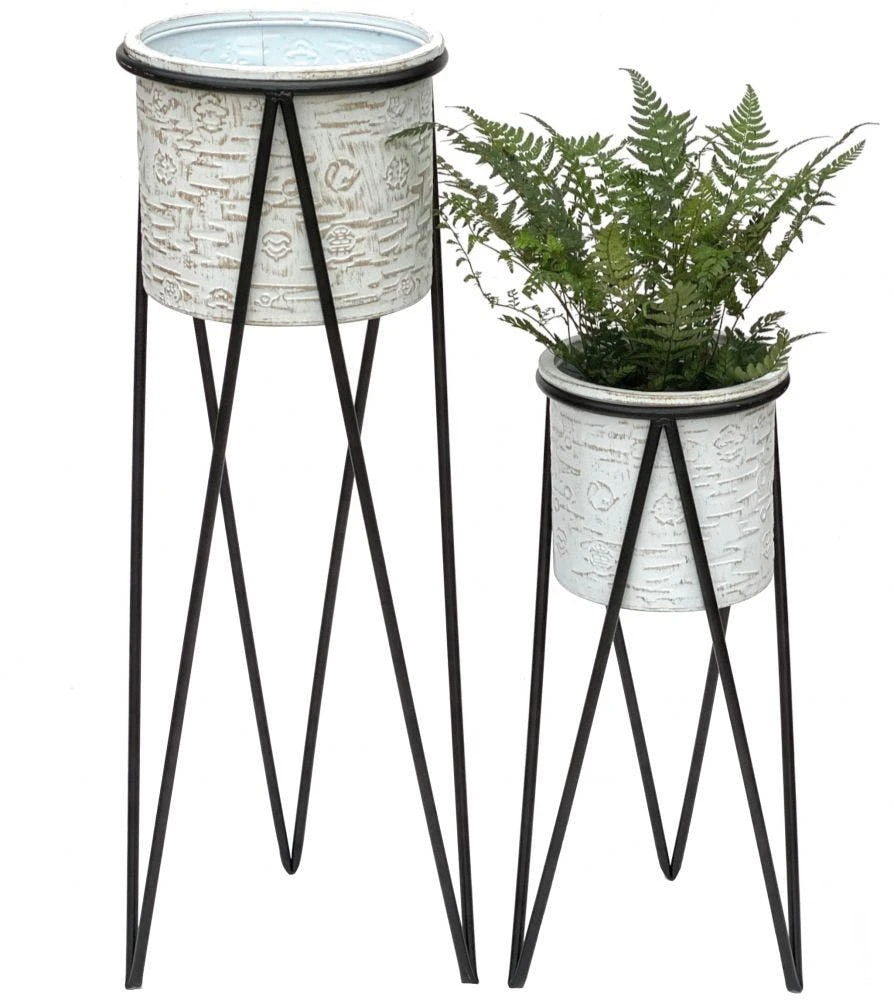 VidaXL Blumenständer Set 3-tlg. Vintage Antik Metall Weiß : Farbe - Weiss 7 VidaXL Blumenständer Set 3-tlg. Vintage Antik Metall Weiß : Farbe - Weiss – Bild 5