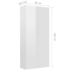 VidaXL Schuhschrank Hochglanz-Weiß 80×35,5×180 Cm Spanplatte -VidaXL 502b07e4 0cb4 4217 85f4 15b9f5ae3818