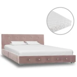 VidaXL Bett Mit Matratze Rosa Samt 90x200 Cm -VidaXL 53f06bbc 5ac5 4b15 8c4c 97c40e0b611d